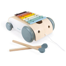Afbeelding in Gallery-weergave laden, Janod Sweet Cocoon, houten trekkar Xylofoon op wielen - J04406