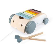 Afbeelding in Gallery-weergave laden, Janod Sweet Cocoon, houten trekkar Xylofoon op wielen - J04406