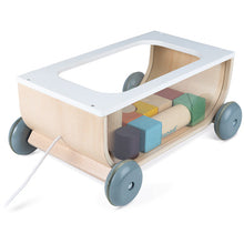 Afbeelding in Gallery-weergave laden, Janod Sweet Cocoon, houten trekkar Blokkenkar - J04407