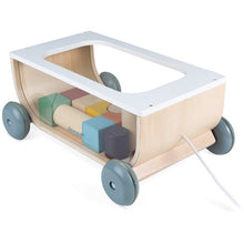 Afbeelding in Gallery-weergave laden, Janod Sweet Cocoon, houten trekkar Blokkenkar - J04407