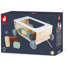 Afbeelding in Gallery-weergave laden, Janod Sweet Cocoon, houten trekkar Blokkenkar - J04407