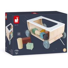 Afbeelding in Gallery-weergave laden, Janod Sweet Cocoon, houten trekkar Blokkenkar - J04407