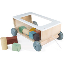 Afbeelding in Gallery-weergave laden, Janod Sweet Cocoon, houten trekkar Blokkenkar - J04407