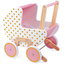 Afbeelding in Gallery-weergave laden, Janod Candy Chic houten poppenwagen - J05886