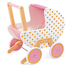 Afbeelding in Gallery-weergave laden, Janod Candy Chic houten poppenwagen - J05886