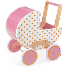Afbeelding in Gallery-weergave laden, Janod Candy Chic houten poppenwagen - J05886
