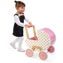 Afbeelding in Gallery-weergave laden, Janod Candy Chic houten poppenwagen - J05886