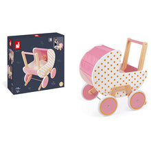 Afbeelding in Gallery-weergave laden, Janod Candy Chic houten poppenwagen - J05886
