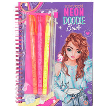 Afbeelding in Gallery-weergave laden, Depesche Topmodel NEON Doodle kleurboek met neon stiften - 11932_A