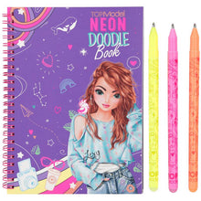 Afbeelding in Gallery-weergave laden, Depesche Topmodel NEON Doodle kleurboek met neon stiften - 11932_A