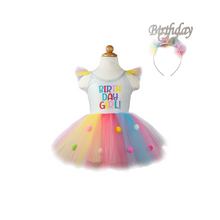 Afbeelding in Gallery-weergave laden, Great Pretenders verkleedjurk Birthday Girl jurk met haarband, maat 3-4 jaar