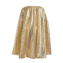 Afbeelding in Gallery-weergave laden, Great Pretenders verkleedcape Gracious Gold gouden glitter cape, maat 4-6 jaar