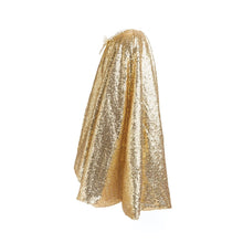 Afbeelding in Gallery-weergave laden, Great Pretenders verkleedcape Gracious Gold gouden glitter cape, maat 4-6 jaar