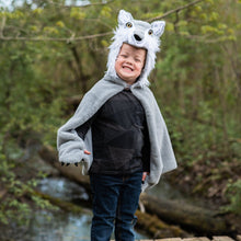 Afbeelding in Gallery-weergave laden, Great Pretenders verkleedcape Woodland Wolf cape, maat 2-3 jaar