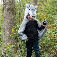 Afbeelding in Gallery-weergave laden, Great Pretenders verkleedcape Woodland Wolf cape, maat 2-3 jaar