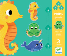 Afbeelding in Gallery-weergave laden, Djeco puzzel Primo in de zee, 4-6-9 stukjes - DJ07144