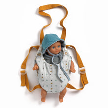 Afbeelding in Gallery-weergave laden, Djeco Pomea babydrager poppendraagzak Blue Gray - DJ07840