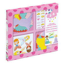 Afbeelding in Gallery-weergave laden, Djeco creëren met stickers , ik hou van Prinsessen - DJ09053
