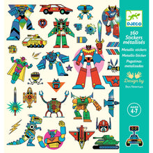 Afbeelding in Gallery-weergave laden, Djeco metallic stickerset Robots 160 stuks - DJ09276
