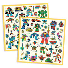 Afbeelding in Gallery-weergave laden, Djeco metallic stickerset Robots 160 stuks - DJ09276