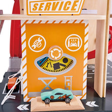 Afbeelding in Gallery-weergave laden, Hape Toys houten Gearhead Stunt Garage - E3019