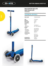 Afbeelding in Gallery-weergave laden, MICRO Step Maxi Micro Deluxe LED Navy Blue (5-12 jaar) - MMD083
