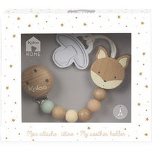 Afbeelding in Gallery-weergave laden, Kaloo speenhouder in hout en siliconen Vosje - K969924