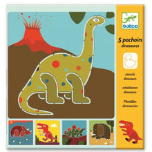 Afbeelding in Gallery-weergave laden, Djeco set van 5 teken sjablonen Dinosaurussen - DJ08863
