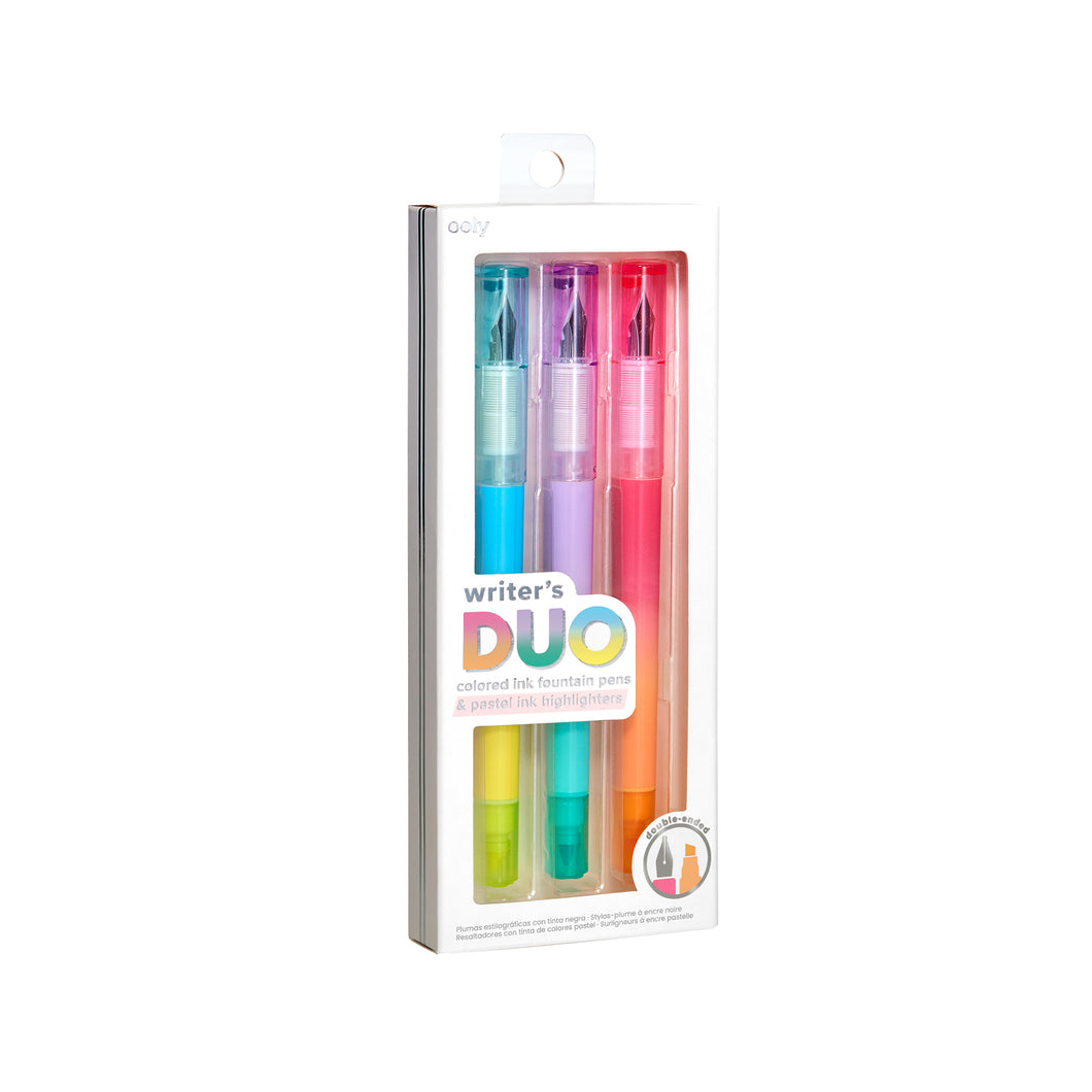 Ooly – Writer’s Duo 2 in 1 Fountain Pens + Highlighters, vulpen met markeerstift
