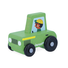 Afbeelding in Gallery-weergave laden, Janod Crossroads – houten wagen Groene Tractor - J05931
