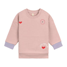 Afbeelding in Gallery-weergave laden, Lässig Kids Sweater GOTS Heart rose smoke - maat 110/116
