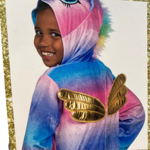 Afbeelding in Gallery-weergave laden, Onesie eenhoorn - met gouden hoorn en vleugels
