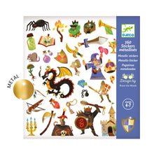 Afbeelding in Gallery-weergave laden, Leon Van der Straeten 🩵  Djeco metallic stickers Middeleeuwse Fantasie - DJ09277
