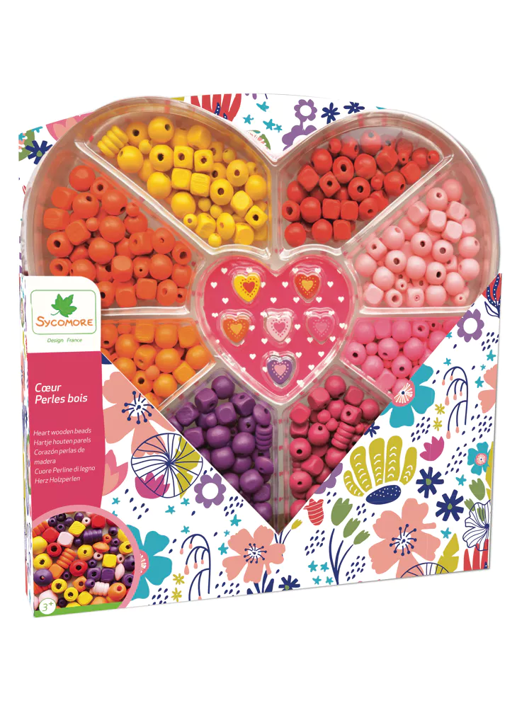Sycomore houten kralenset Hart