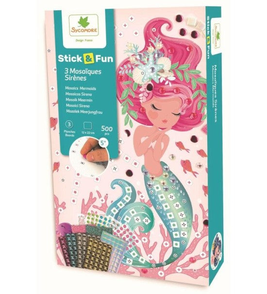 Sycomore Stick & Fun 3 mozaïek borden - Zeemeerminnen