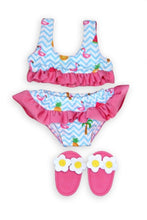 Afbeelding in Gallery-weergave laden, Adalind De Wachter 🩷 Heless bikini flamingo voor pop 28-35 cm
