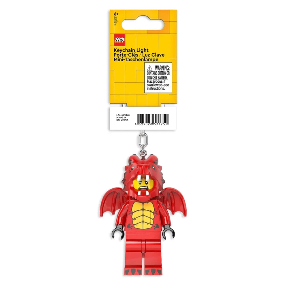LEGO Classic sleutelhanger met licht Red Dragon Guy - Rode draak