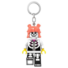 Afbeelding in Gallery-weergave laden, Lego sleutelhanger met licht - Skeleton Girl Halloween
