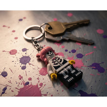 Afbeelding in Gallery-weergave laden, Lego sleutelhanger met licht - Skeleton Girl Halloween
