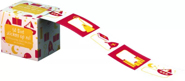 50 Sint naam stickers op rol  - Sinterklaas