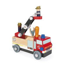 Afbeelding in Gallery-weergave laden, Janod Brico'Kids houten brandweerwagen - J06469
