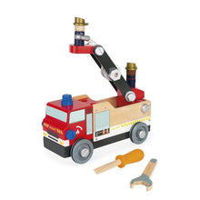 Afbeelding in Gallery-weergave laden, Janod Brico'Kids houten brandweerwagen - J06469
