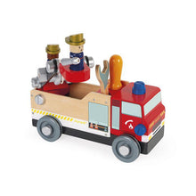 Afbeelding in Gallery-weergave laden, Janod Brico'Kids houten brandweerwagen - J06469
