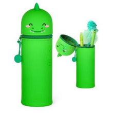 Afbeelding in Gallery-weergave laden, Legami 2 in 1 siliconen pennenzak - Kawaii Dino
