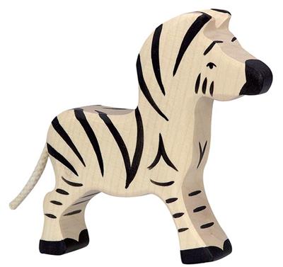 Holztiger houten wild dier Zebra jong - 80153