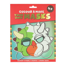 Afbeelding in Gallery-weergave laden, Kleur en maak je eigen masker - set 4 stuks - Dino
