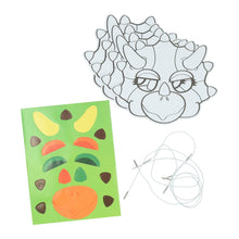 Afbeelding in Gallery-weergave laden, Kleur en maak je eigen masker - set 4 stuks - Dino
