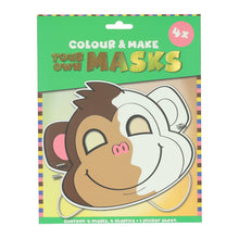 Afbeelding in Gallery-weergave laden, Kleur en maak je eigen masker - set 4 stuks - Aap

