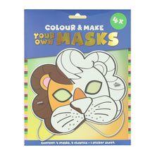 Afbeelding in Gallery-weergave laden, Kleur en maak je eigen masker - set 4 stuks - Leeuw
