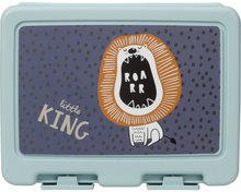 Afbeelding in Gallery-weergave laden, Lunchbox met spork lichtblauw met leeuw
